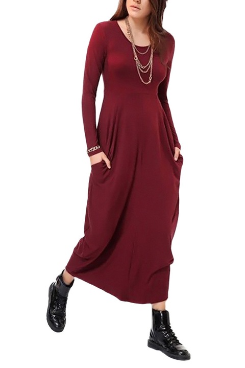 Рокля вълна в бордо Eviza 30676