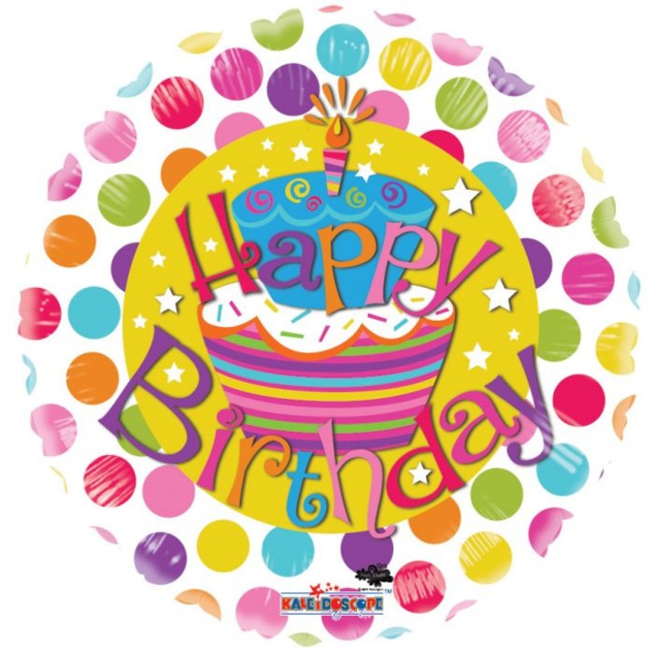 Balon folie ANIVERSARE Happy Birthday ROTUND, 45 cm - Conver USA 19500