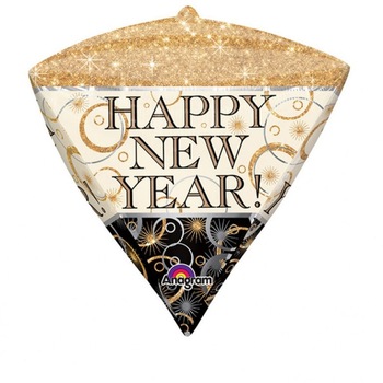 Balon folie diamondz Happy New Year - 38 x 43 cm, Amscan 29414 Balon folie diamondz Happy New Year - 38 x 43 cm, Amscan 29414