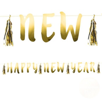 Banner decorativ pentru petrecere, Happy New Year - auriu, Radar 45558 Banner decorativ pentru petrecere, Happy New Year - auriu, Radar 45558