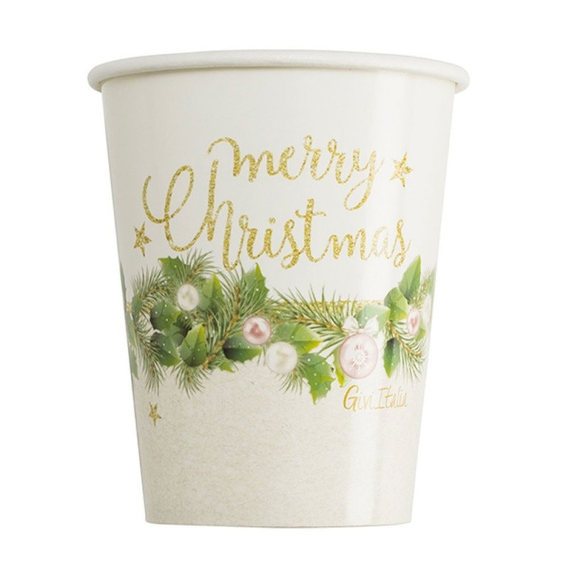 Pahare carton pentru petrecere Craciun, Chic 250 ml, Radar 63874, Set 8 buc