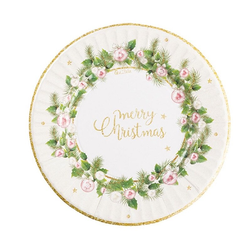 Farfurii carton pentru Craciun, Chic 21 cm, Radar 63872, Set 8 buc