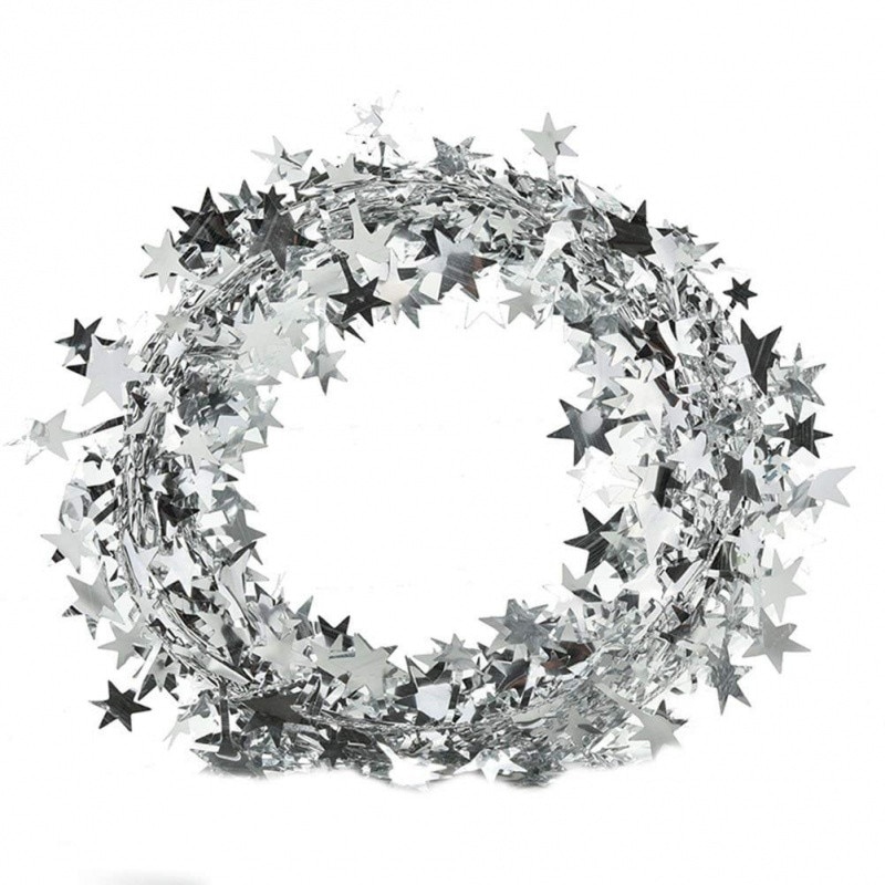 Ghirlanda metalica cu stelute - Radar 45187, Argintiu