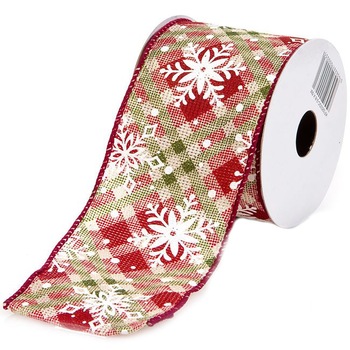 Panglica Decorativa cu Motive Craciun, 63 mm x 5 m Panglica Decorativa cu Motive Craciun, 63 mm x 5 m