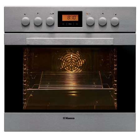 Pachet cuptor si plita Hansa BCCI66136030, Electric, 8 functii, Display, 65 l, Grill, Clasa A, 4 arzatoare, Negru