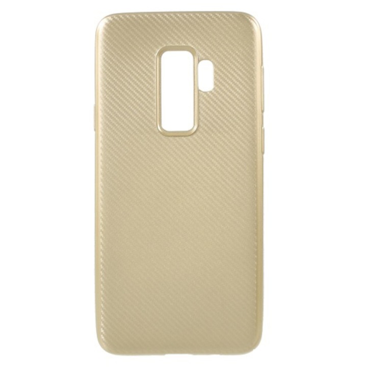 Samsung Galaxy S9 Plus telefontok gumi / szilikon (karbon minta) Arany