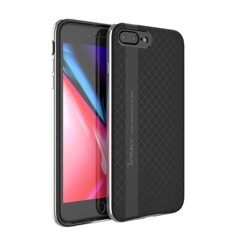 Husa de protectie iPaky pentru iPhone 7 Plus / iPhone 8 Plus, Negru/Argintiu