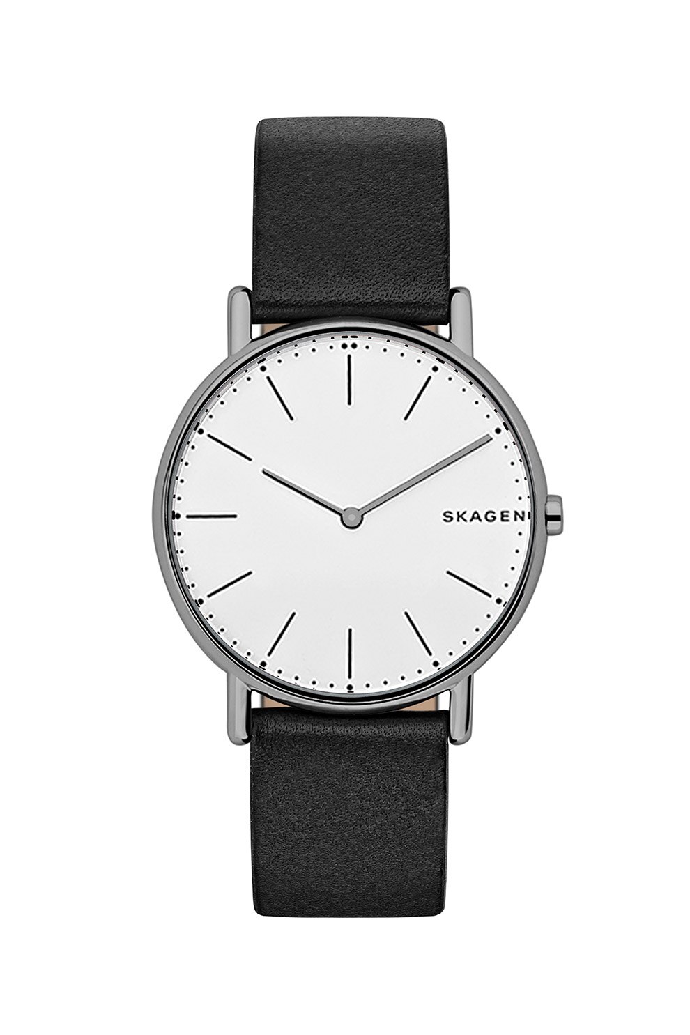 Skagen, Ceas cu o curea de piele Signatur, Negru