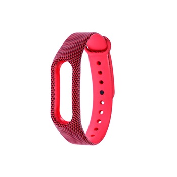 Curea din silicon, rosie cu triunghiuri negre, pentru bratara Xiaomi Mi Band 2 Curea din silicon, rosie cu triunghiuri negre, pentru bratara Xiaomi Mi Band 2