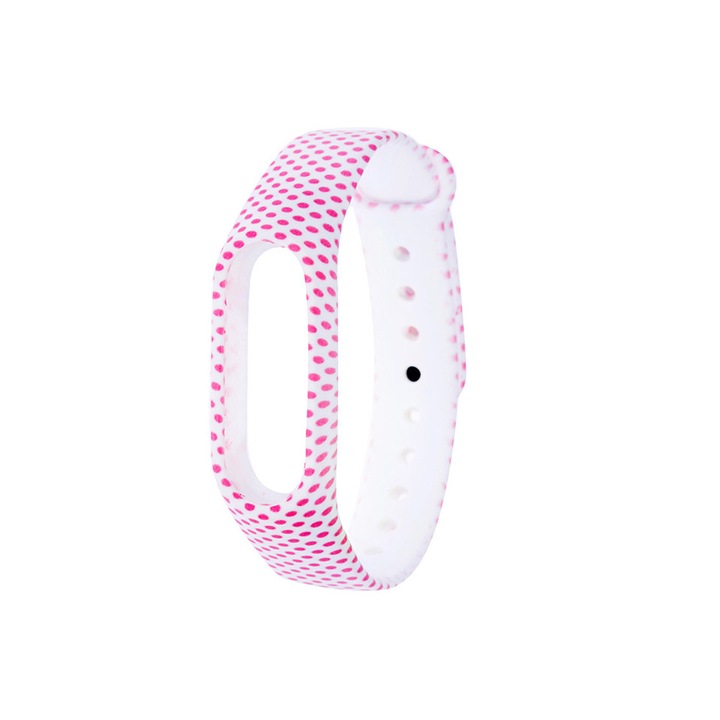 Curea din silicon, model cu buline, pentru bratara Xiaomi Mi Band 2
