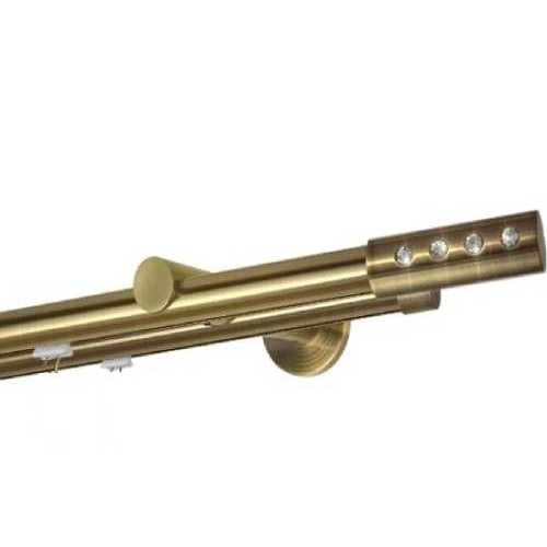 Galerie dubla Allure, teava profil, grosime 19mm, aur antic, 200 cm