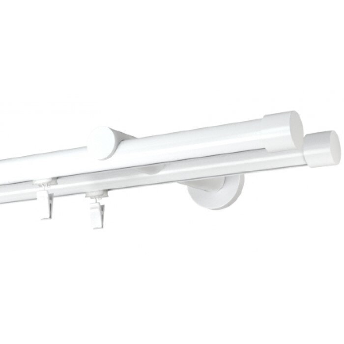 Galerie dubla Capacel, teava profil, grosime 19mm, combinatie alb lucios , 360 cm