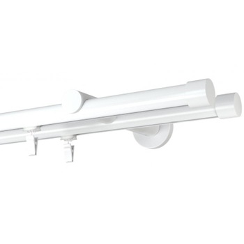 Galerie dubla Capacel , teava profil, grosime 19mm, combinatie alb lucios s, 320 cm Galerie dubla Capacel , teava profil, grosime 19mm, combinatie alb lucios s, 320 cm