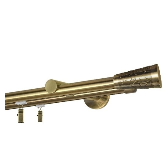 Galerie dubla Sevilla, teava profil, grosime 19mm, aur antic, 140 cm