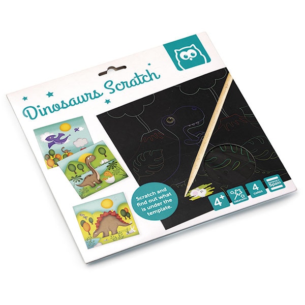 Scratchbook Dinozauri, Eurekakids, Negru, 22x22x5 cm