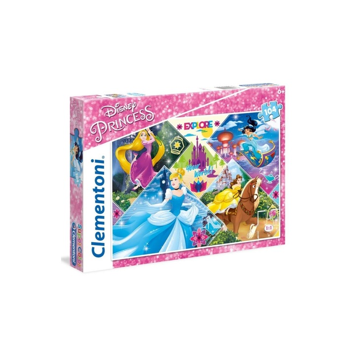 Clementoni 104 db-os Szuper Színes puzzle - Disney Princess - Kollázs (27091)