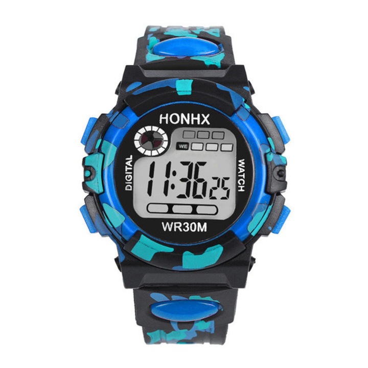 Ceas pentru copii HONHX SHOCK, Multicolor / Albastru