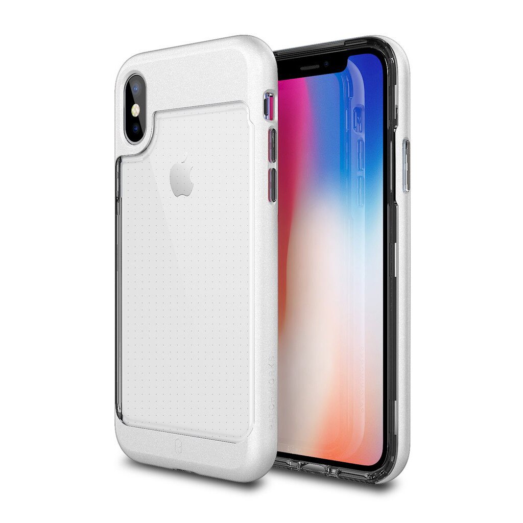 Carcasa, Dual Layer Patchworks CONTOUR Apple iPhone Xs/X Clear/White