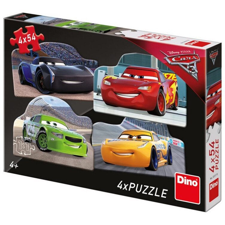 Puzzle Dino - Cars, 4x54 piese (62878)