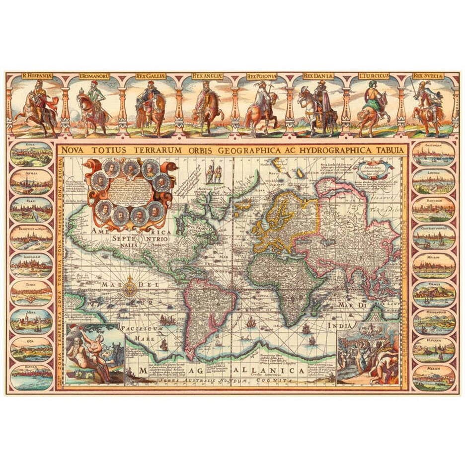 Puzzle Dino - Antique World Map, 2.000 piese (65158)