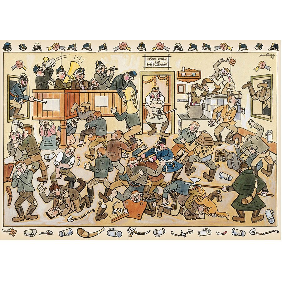 Puzzle Dino - Josef Lada: Fight in a Pub, 1.000 piese (62949)