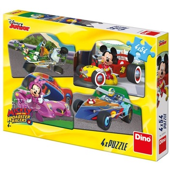 Puzzle Dino - Mickey and the Roadster Racers, 4x54 piese (62881) Puzzle Dino - Mickey and the Roadster Racers, 4x54 piese (62881)