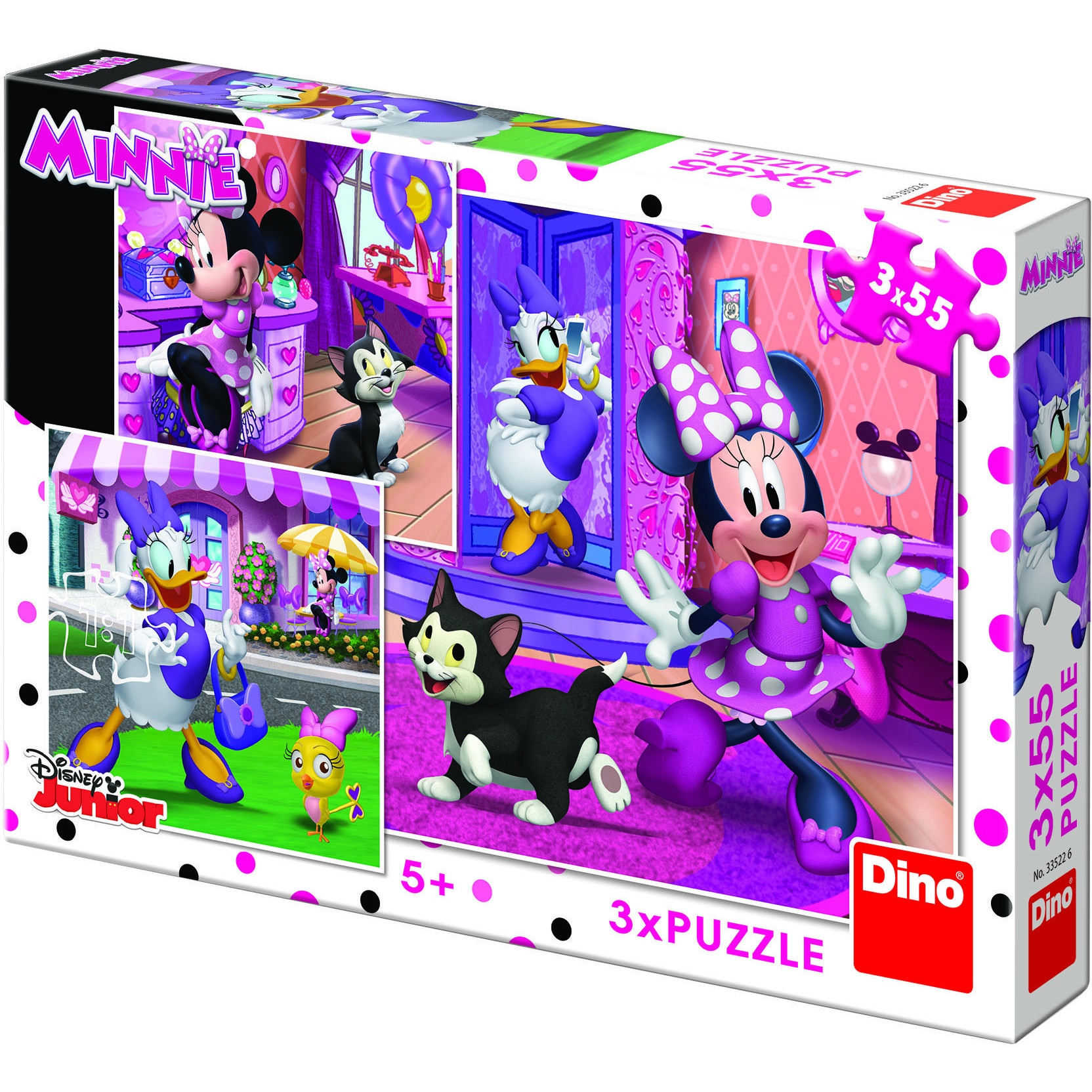 Puzzle Dino - Minnie, 3x55 piese (62883)