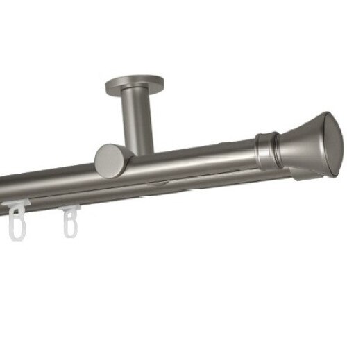 Galerie dubla Prince , teava profil,suport tavan, grosime 19mm,crom mat , 360 cm