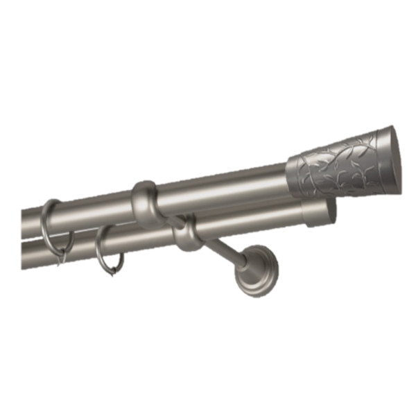 Galerie dubla Sevilla, inele cu teflon, grosime 19mm, crom mat, 300 cm
