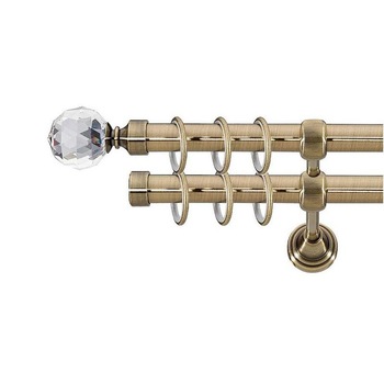 Galerie dubla Kula Crystal, grosime 25/19mm, aur antic, 180 cm Galerie dubla Kula Crystal, grosime 25/19mm, aur antic, 180 cm