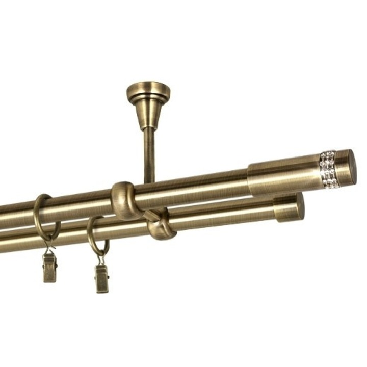 Galerie dubla Xantos,suport tavan, grosime 19mm,aur antic , 180 cm