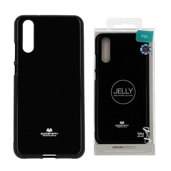 Husa de protectie Mercury Jelly pentru Huawei P20, Silicon/TPU, Negru