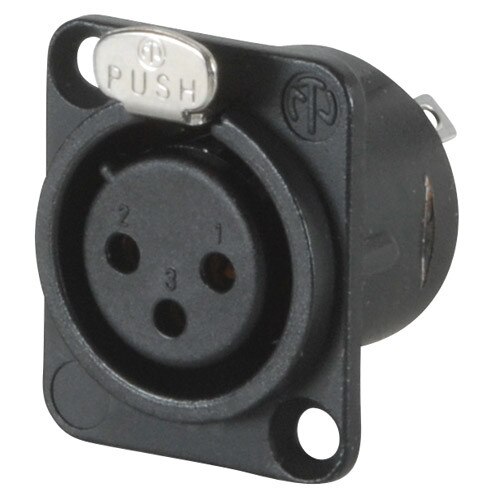 Conector de Panou XLR Mama cu 3 Pini Neutrik NC3FD-L-B-1