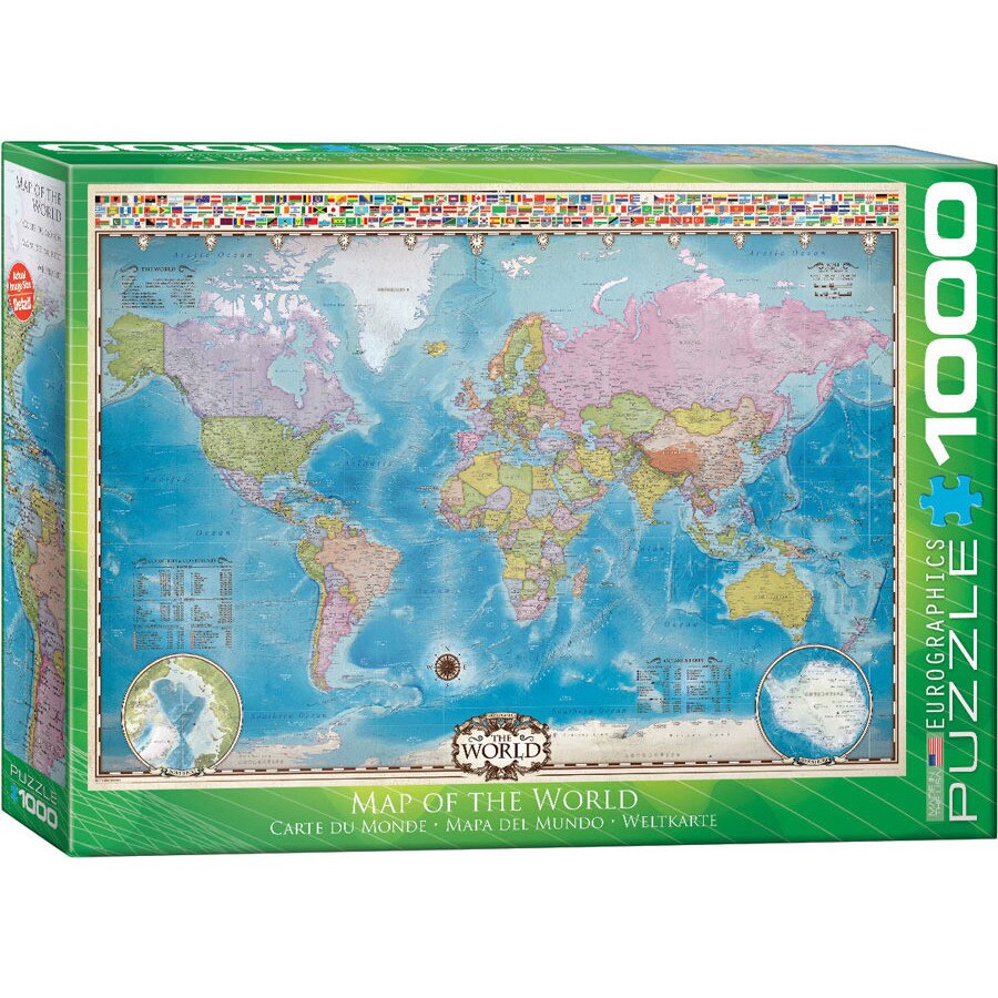 Puzzle Eurographics - Map of the World, 1.000 piese (62244)