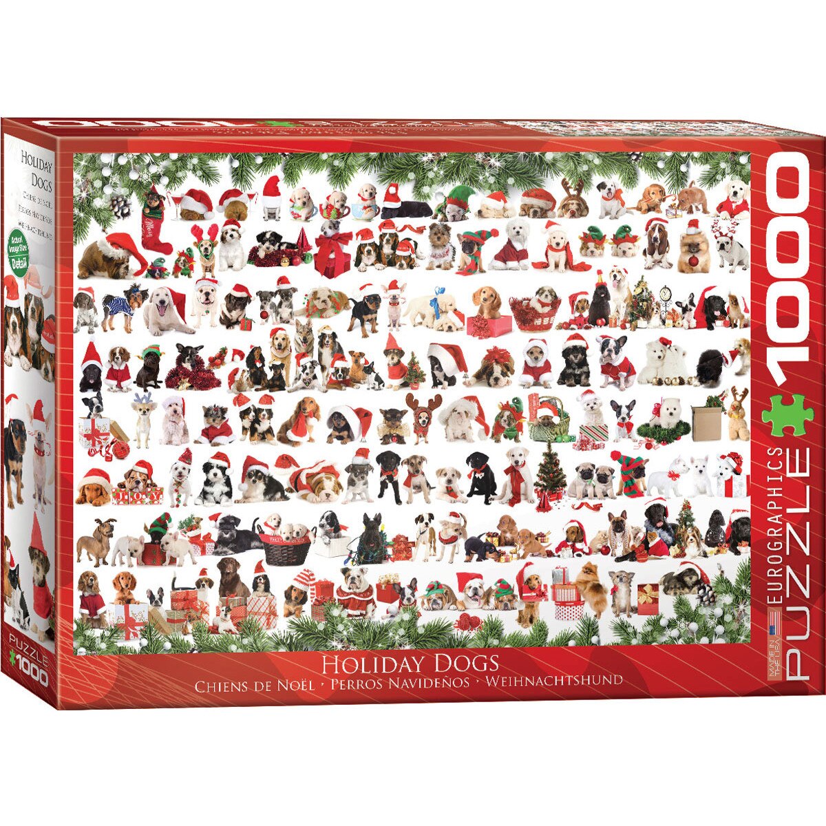 Puzzle Eurographics - Holiday Dogs, 1.000 piese (62268)