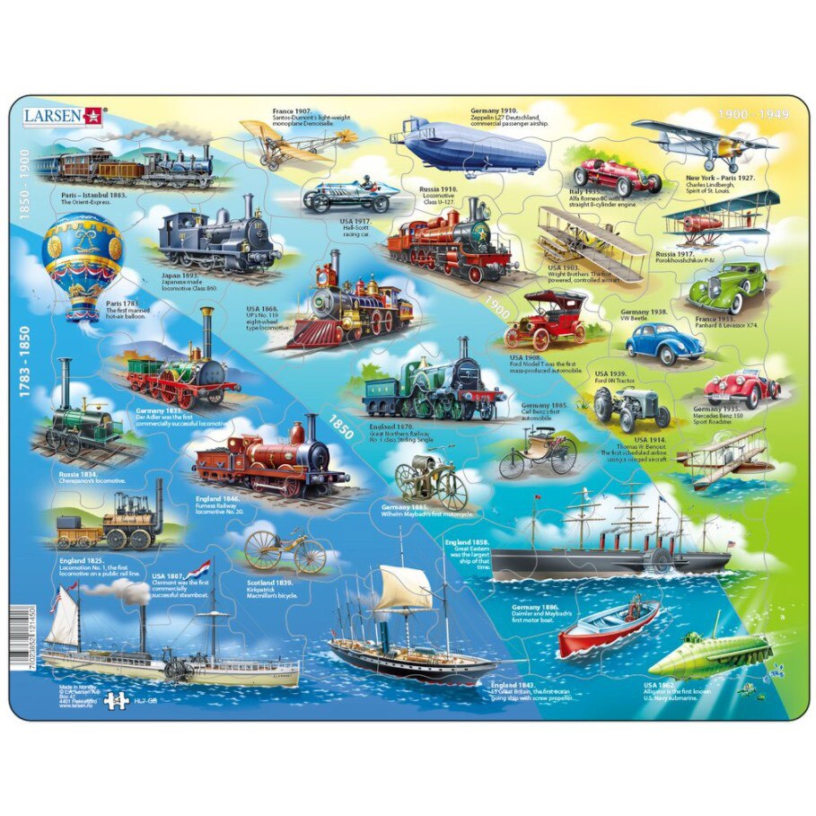 Puzzle Larsen - Historical Vehicles, 54 piese (59497)