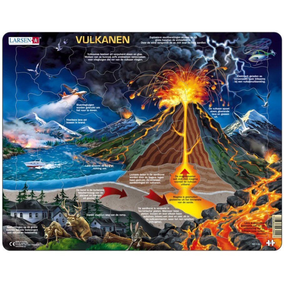 Puzzle Larsen - Vulkanen (in Dutch), 70 piese (59546)