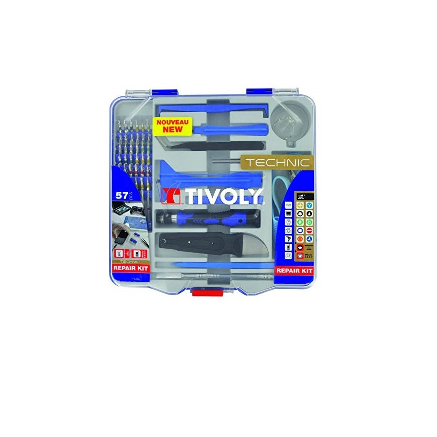 Trusa biti si accesorii pentru intretinere si reparatie Smartphone si tablete - 57 piese, Tivoly