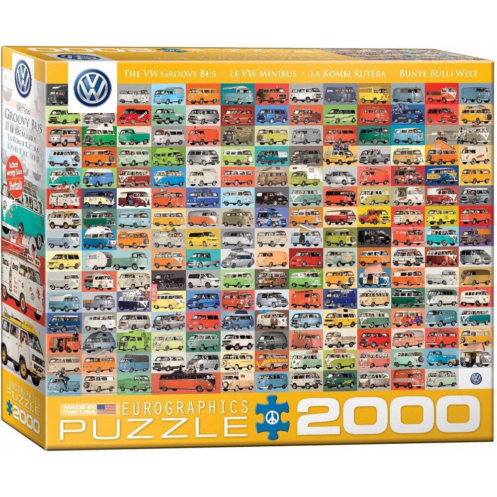 Puzzle Eurographics - Volkswagon Groovy Bus Collage, 2.000 piese (56053)
