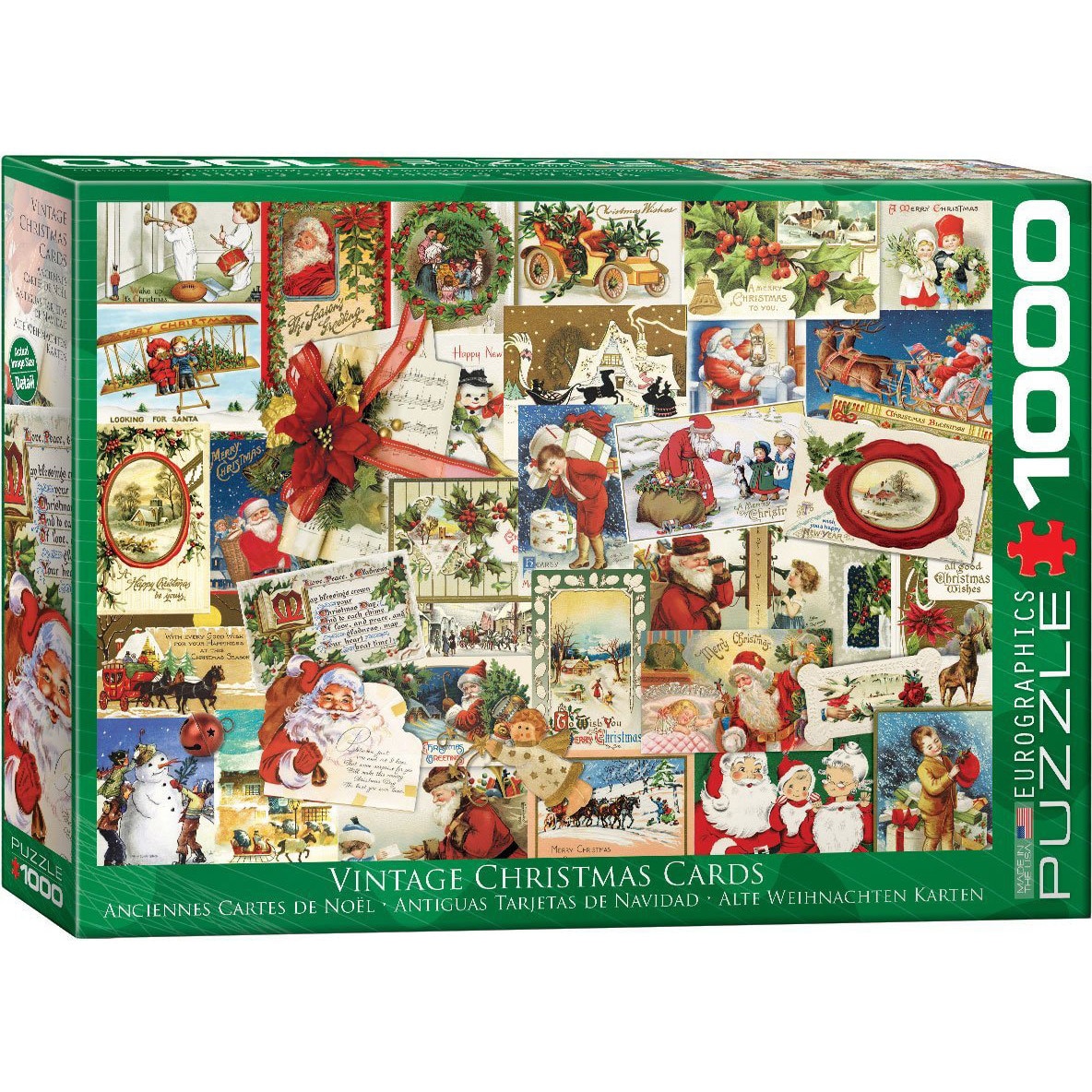 Puzzle Eurographics - Vintage Christmas Cards, 1.000 piese (53253)
