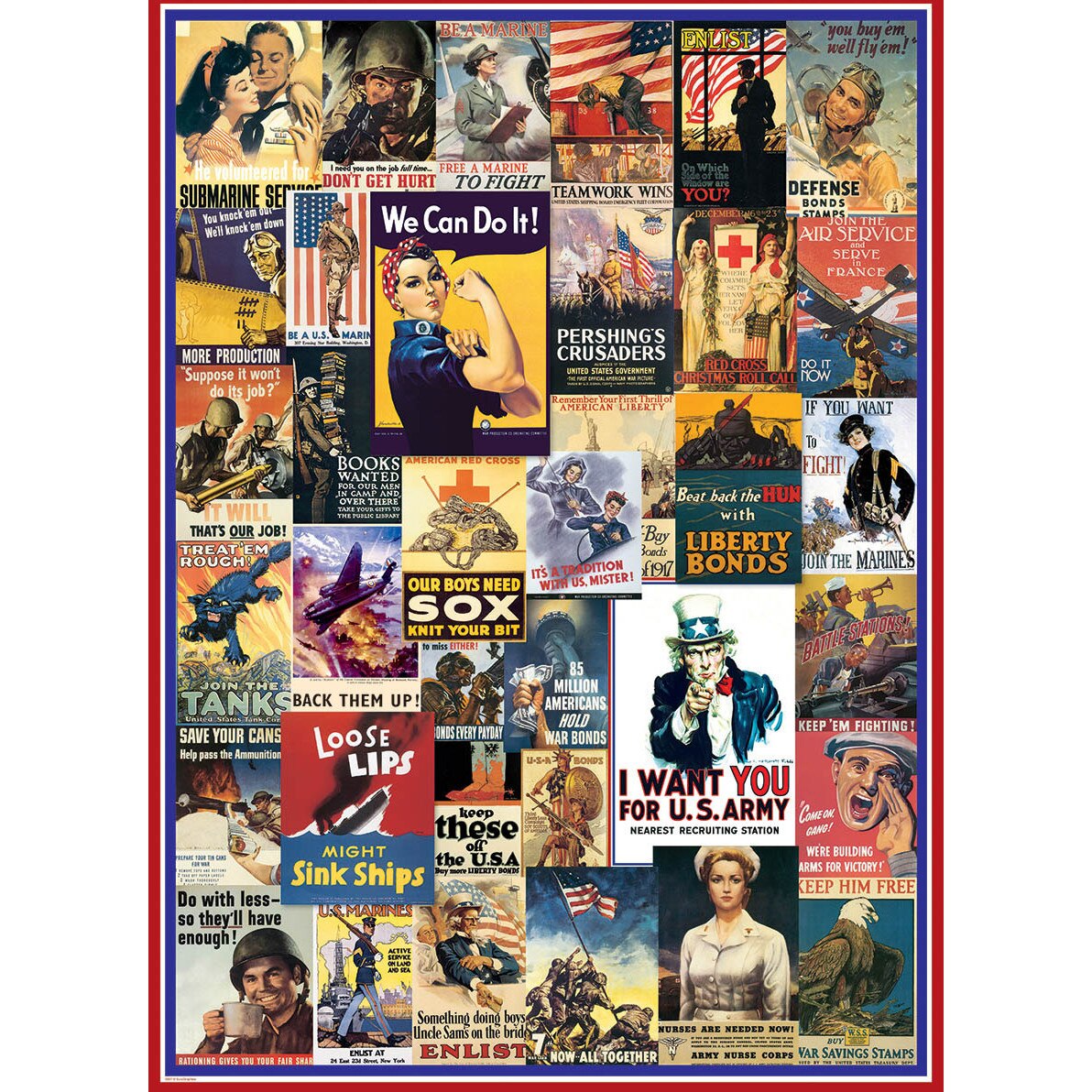 Puzzle Eurographics - World War I & II Vintage Posters, 1.000 piese (58541)