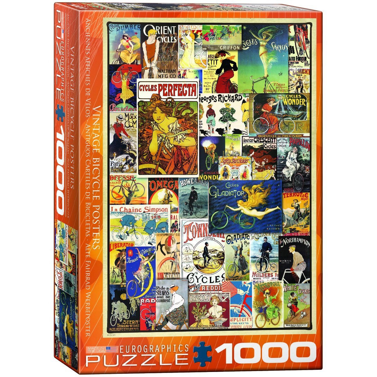 Puzzle Eurographics - Vintage Bicycle Posters, 1.000 piese (53358)