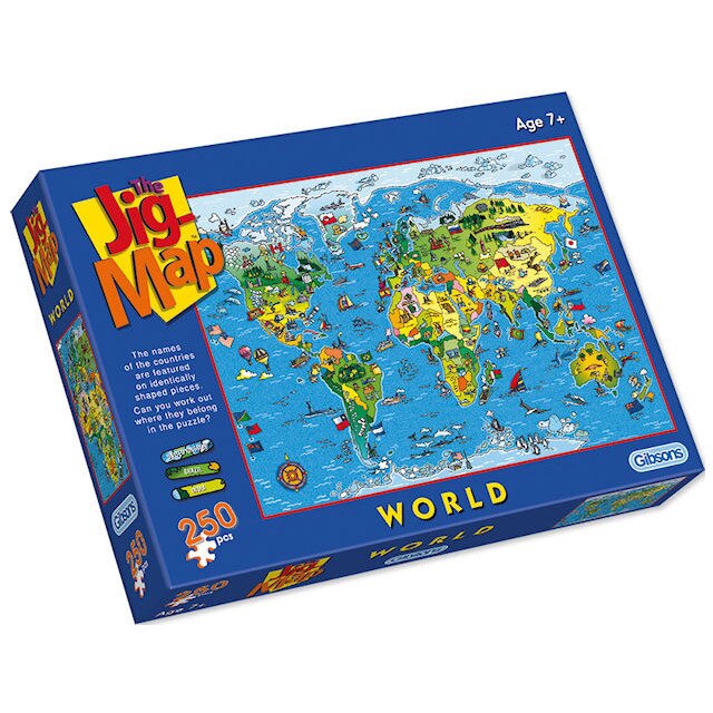 Puzzle Gibsons - Map of the world, 250 piese (43682)