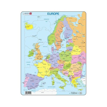 Puzzle maxi Harta politica a Europei, orientare tip portret, 37 de piese, Larsen Puzzle maxi Harta politica a Europei, orientare tip portret, 37 de piese, Larsen