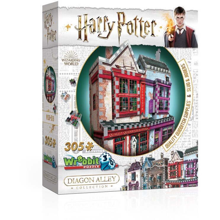 Puzzle 3D Wrebbit - Harry Potter - Quality Quidditch Supplies and Slug & Jiggers, 305 piese (65556)