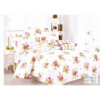 Lenjerie Casa New Fashion pentru pat dublu, 4 piese, culoare alb cu imprimeu Lenjerie Casa New Fashion pentru pat dublu, 4 piese, culoare alb cu imprimeu