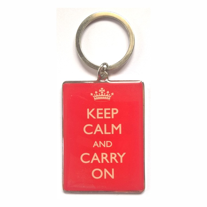 Breloc metalic - Keep calm and carry on