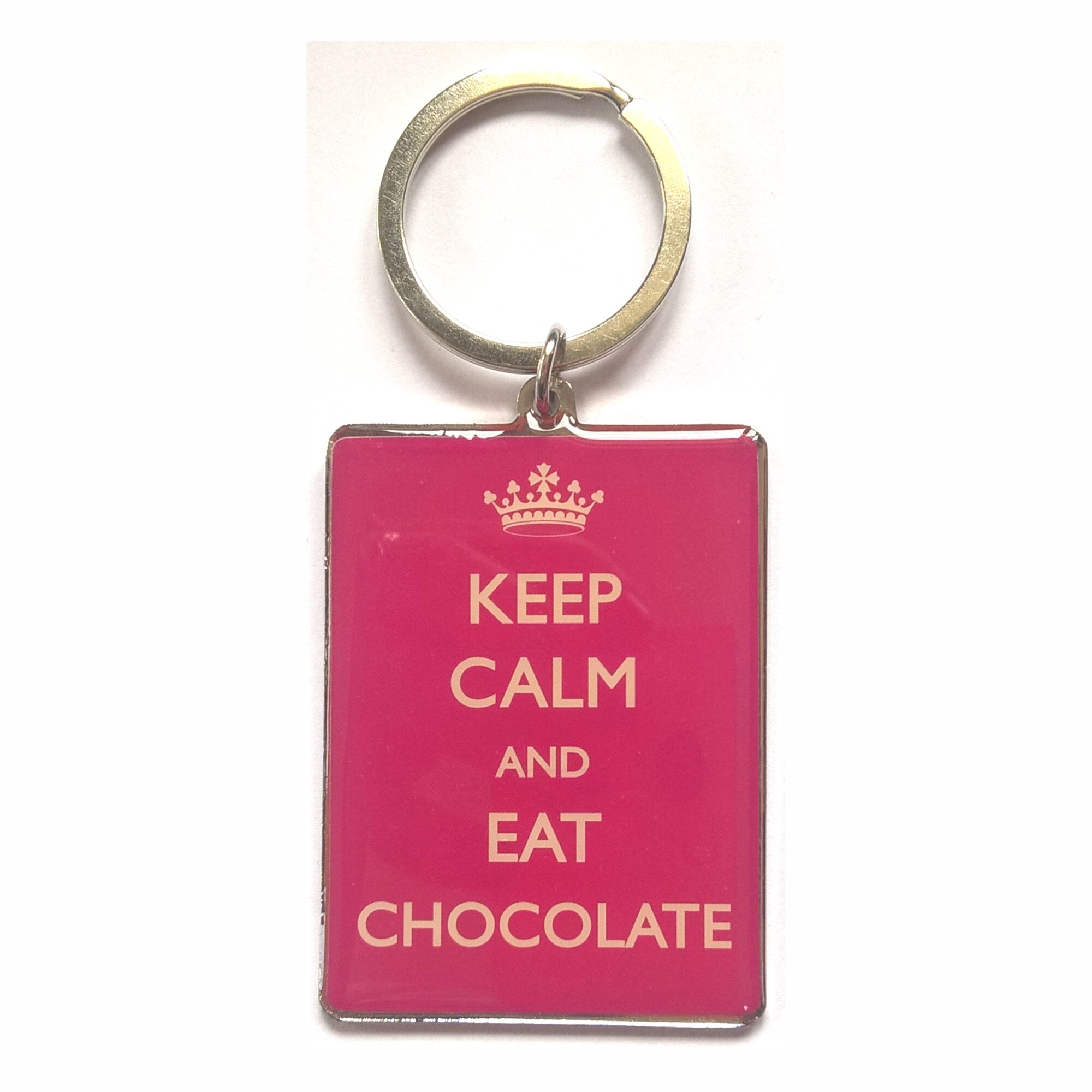Breloc metalic - Keep calm and eat chocolate