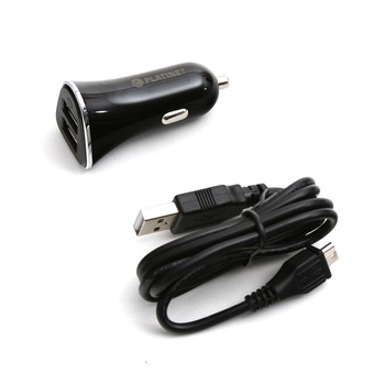 Incarcator Auto Platinet 3XUSB 5.2A + microUSB cable 1m negru Incarcator Auto Platinet 3XUSB 5.2A + microUSB cable 1m negru