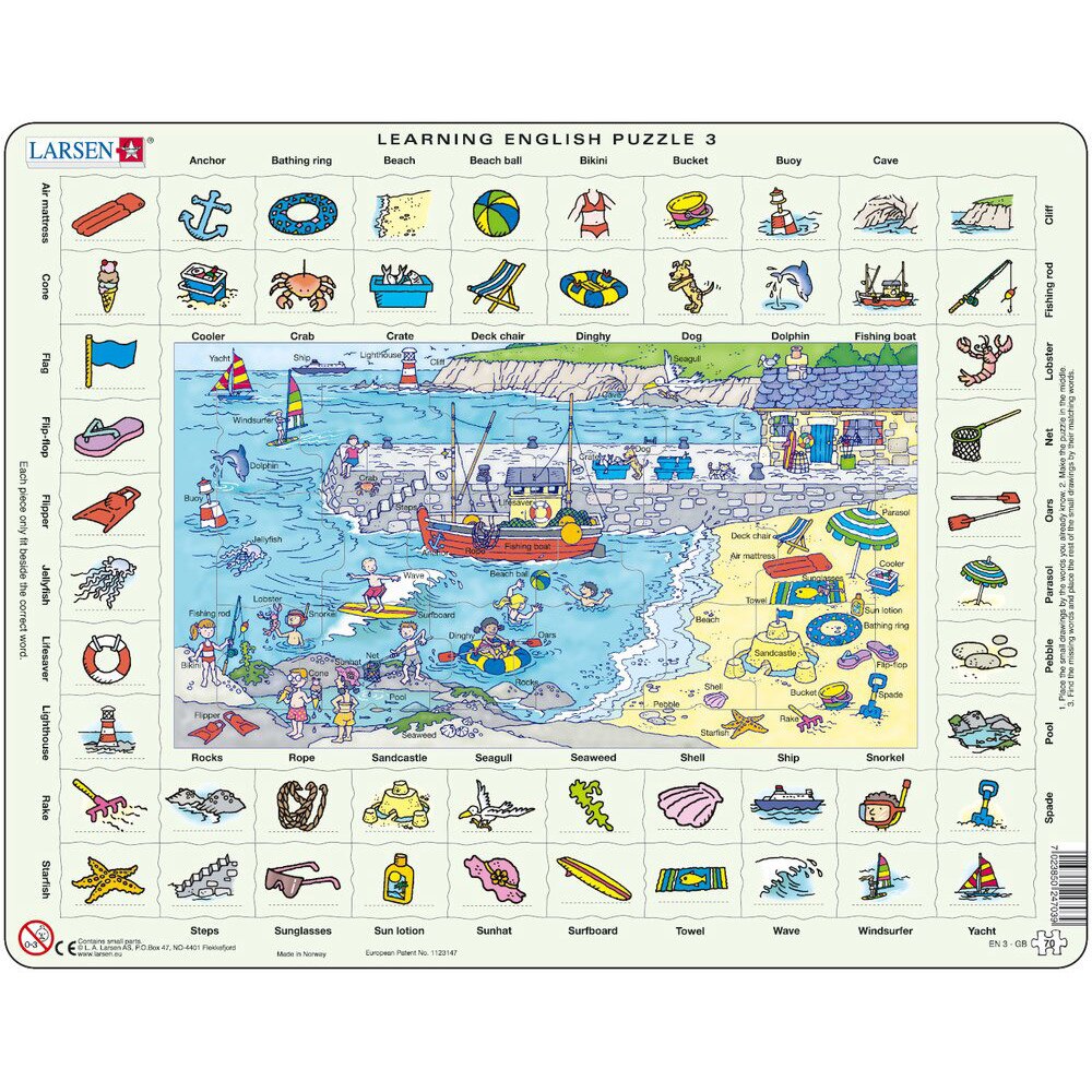 Puzzle Larsen - Learning English 3: An der Kuste, 70 piese (48398)